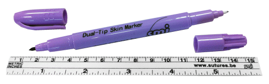 Hautmarkierer mit zwei Schreibspitzen - mittel und fein 